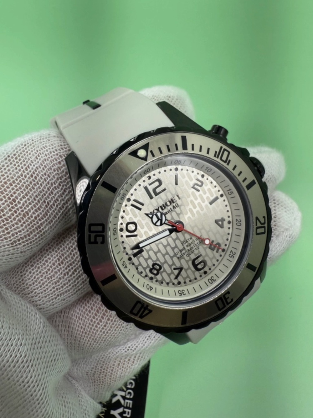 KYBOE! Giant Mariner 40mm 10ATM Water Resistance Quartz Silver Watch BS.40-006